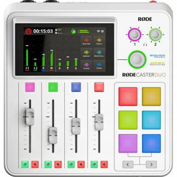 Rode RodeCaster Duo podcast és audio produkciós keverő, fehér